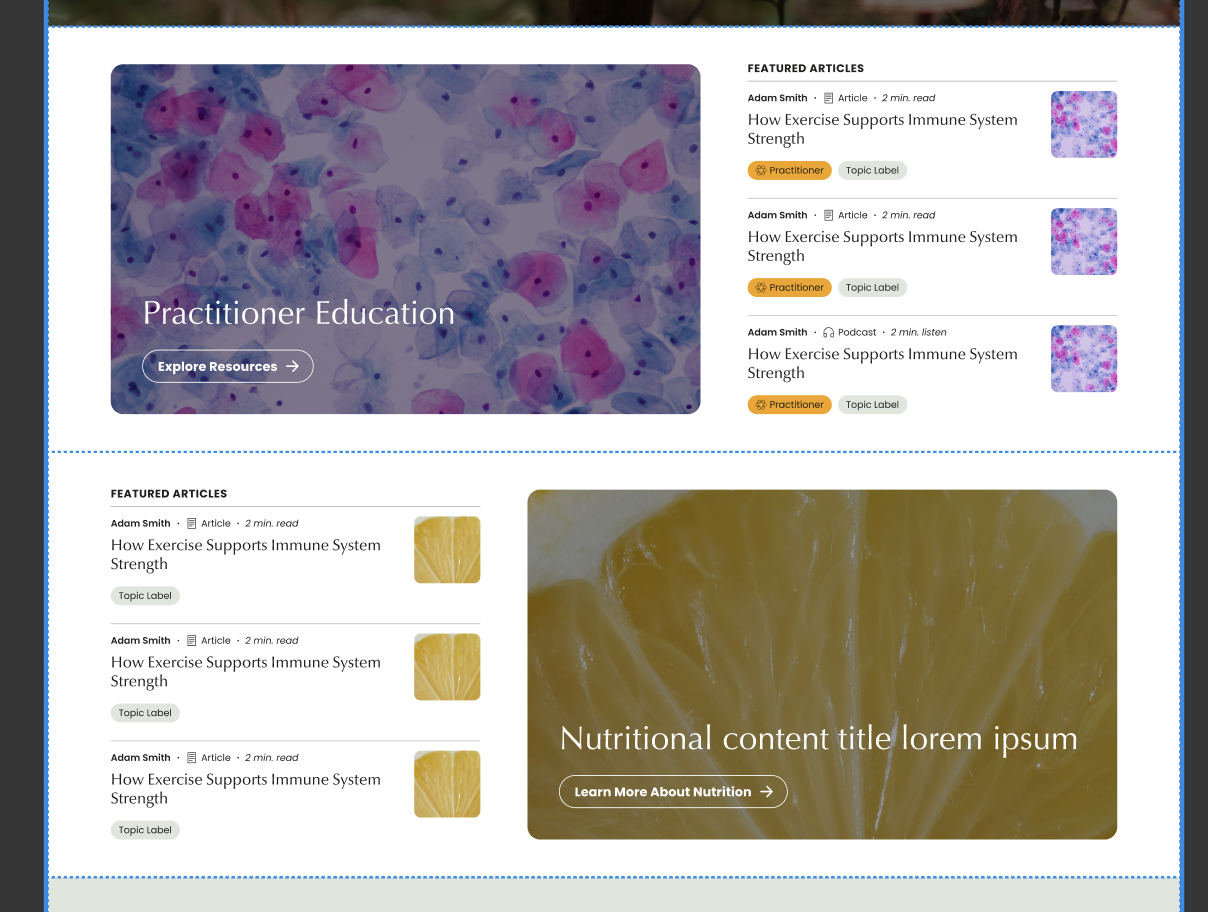 Practitioner education and nutrition featured article modules