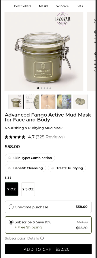 Product Detail Page — Mobile Buy Box