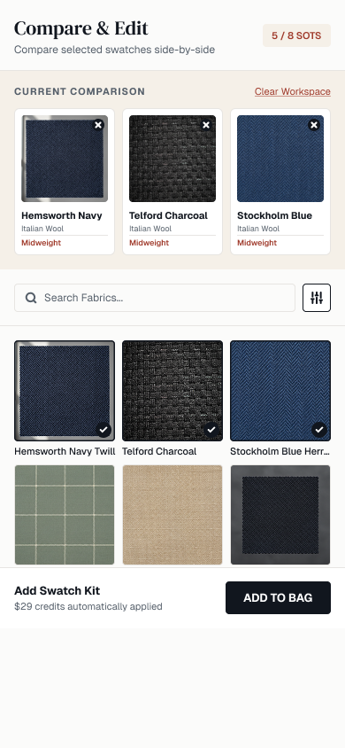 Workspace — compare before adding